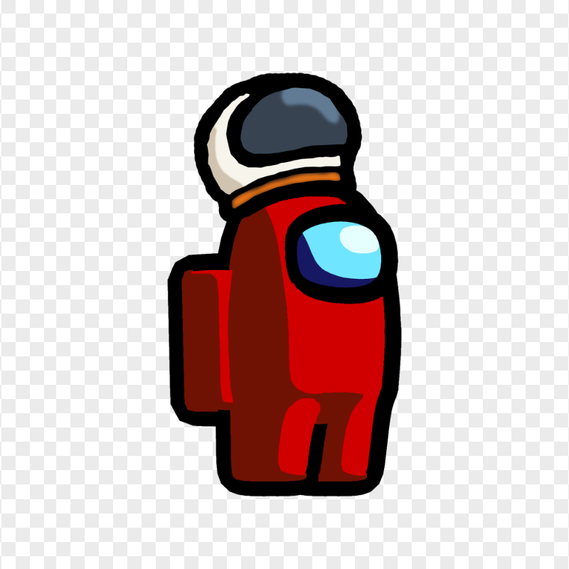 HD Among Us Crewmate Red Character With Astronaut Helmet PNG