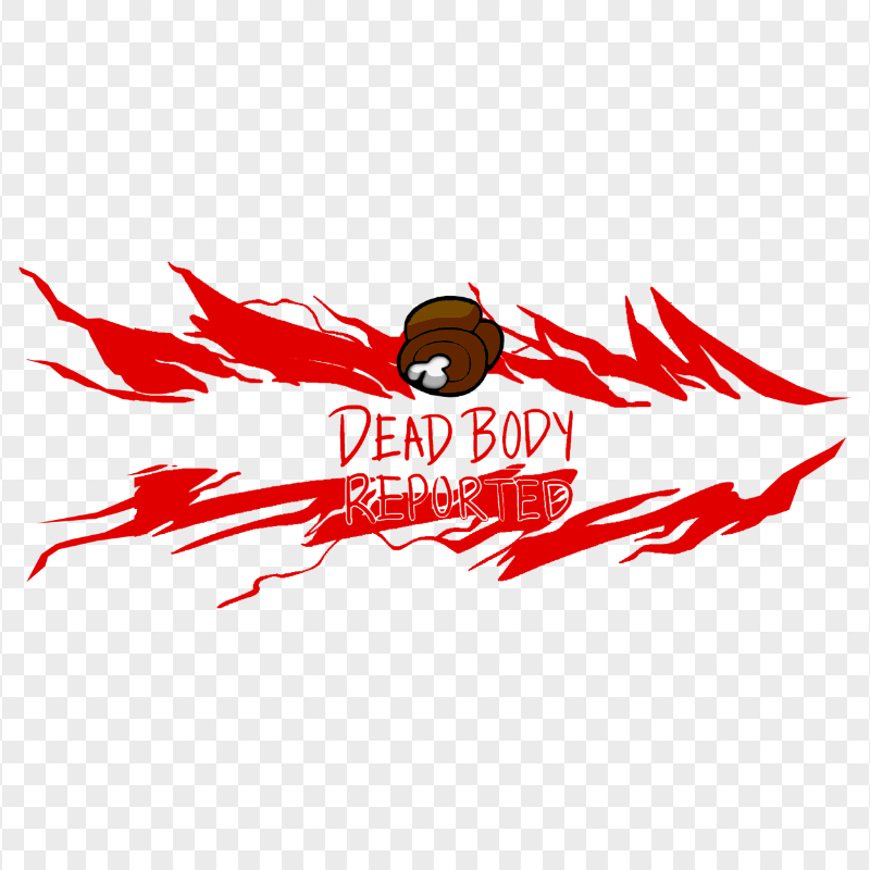 HD Among Us Crewmate Reported Brown Character Dead Body PNG