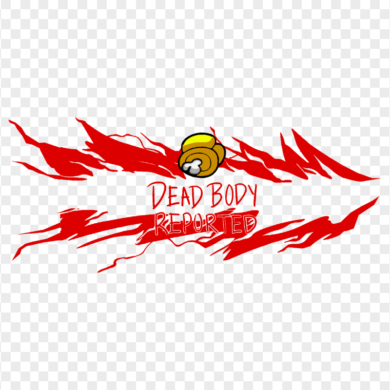 HD Among Us Crewmate Reported Yellow Character Dead Body PNG