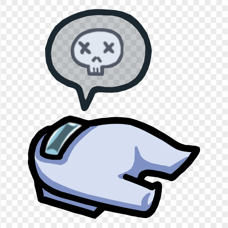 HD White Among Us Crewmate Character Dead Body PNG Free Transparent 