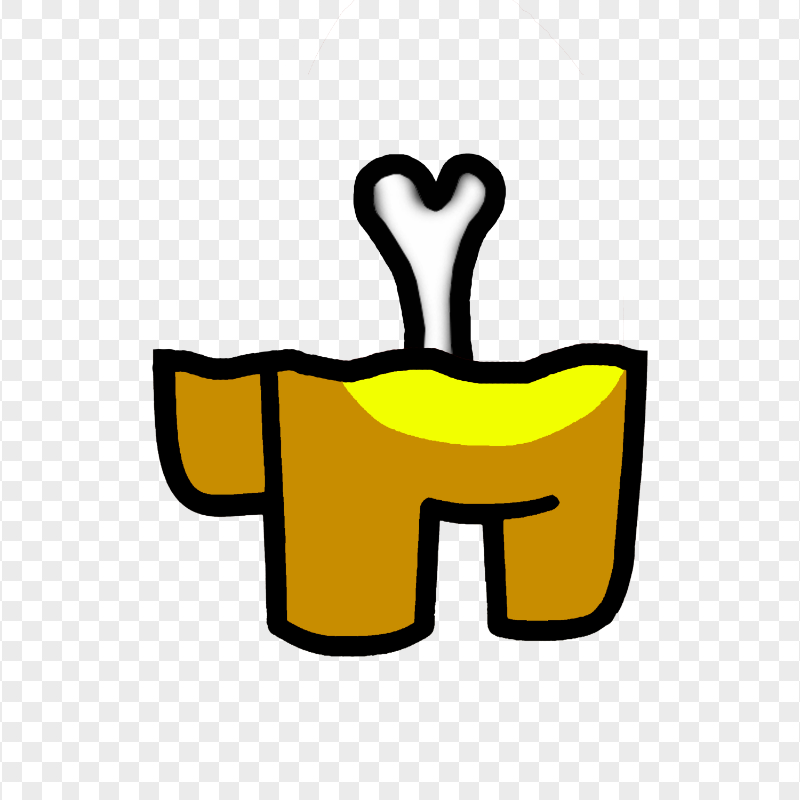 HD Among Us Crewmate Yellow Character Bone PNG