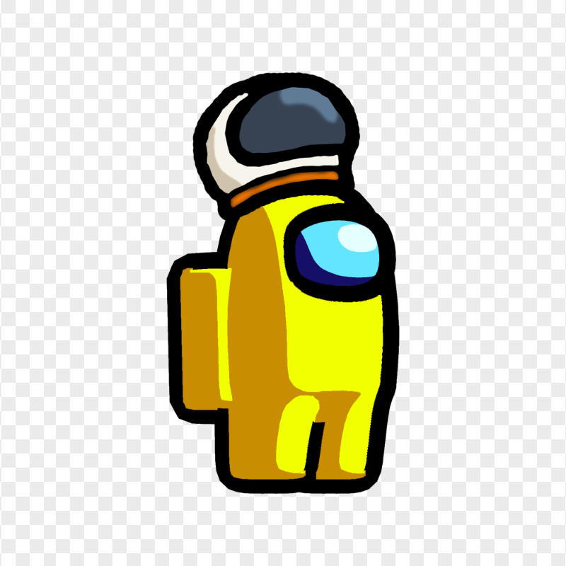 HD Among Us Crewmate Yellow Character With Astronaut Helmet PNG