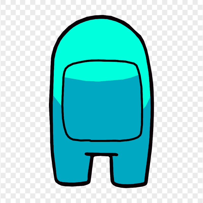 HD Among Us Cyan Character Back View PNG
