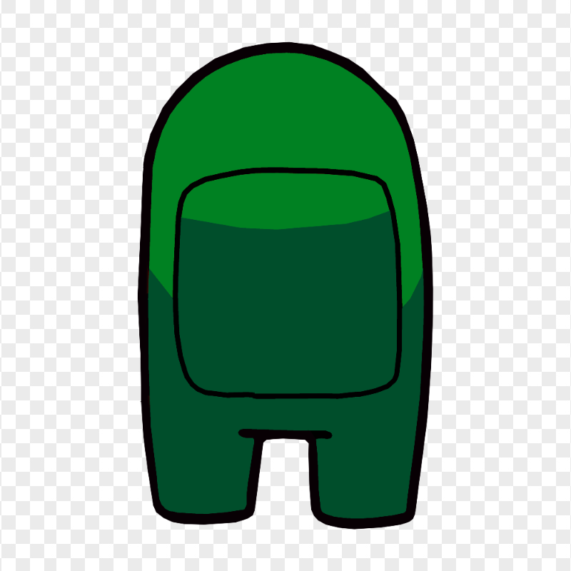 HD Among Us Green Character Back View PNG