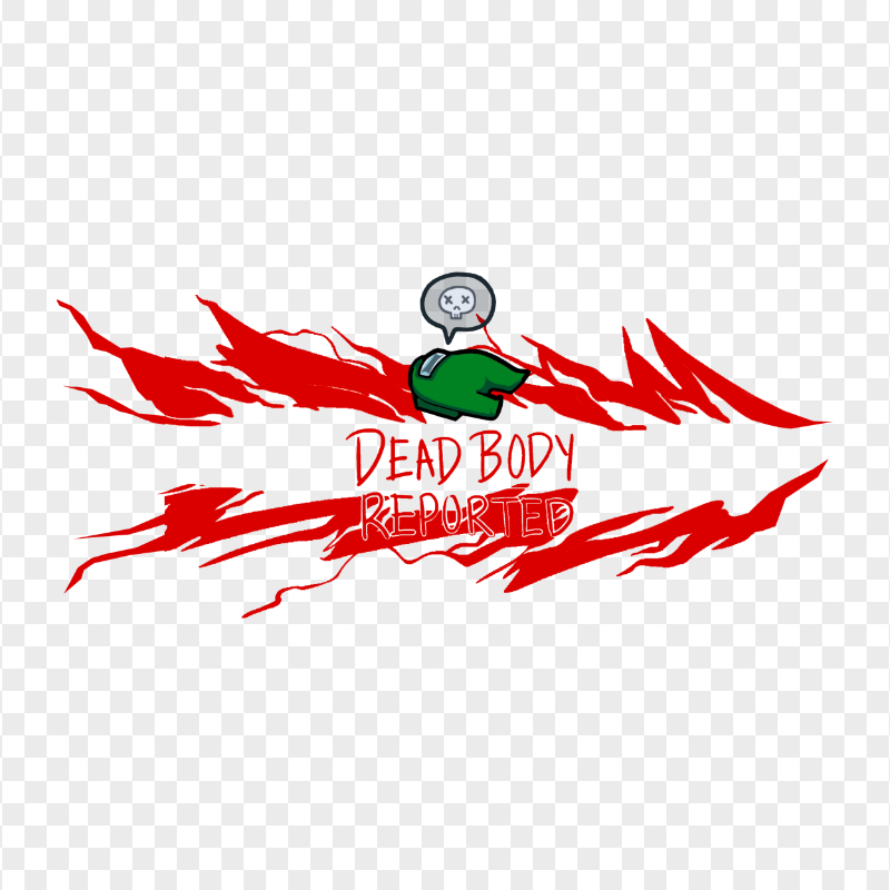 HD Among Us Green Character Reported Dead Body PNG