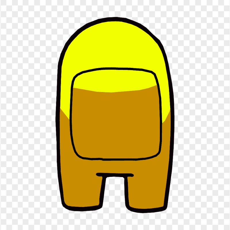 HD Among Us Yellow Character Back View PNG
