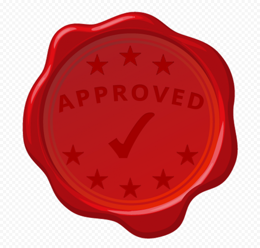 HD Approved Seal Red Stamp PNG