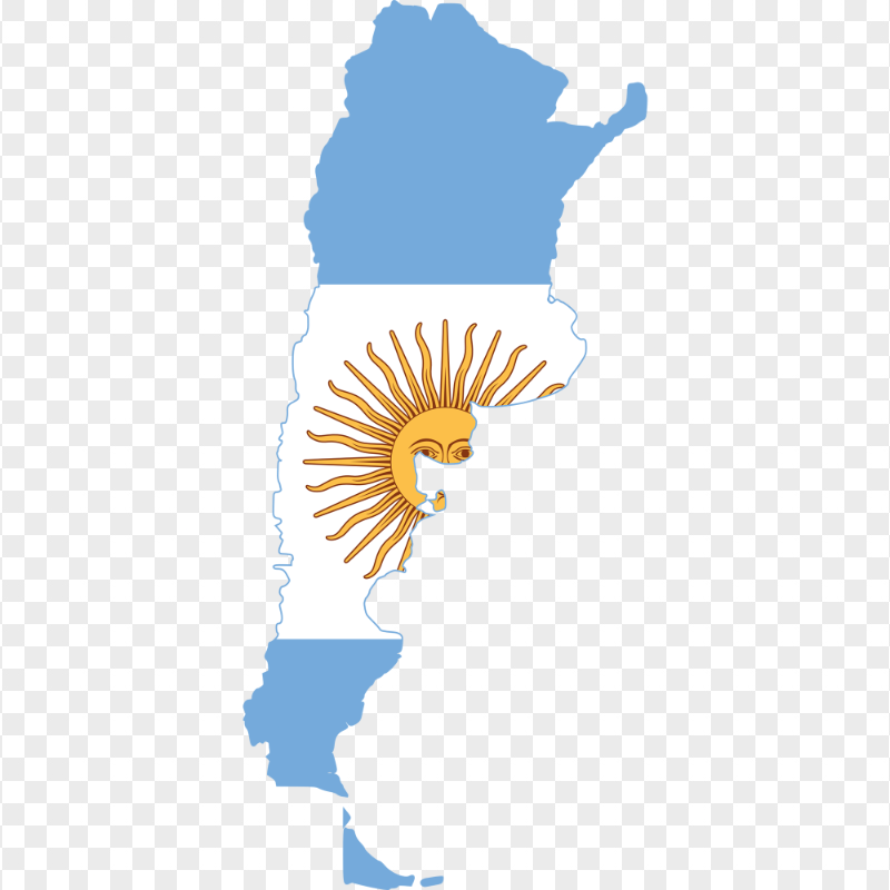 HD Argentina Flag Map PNG