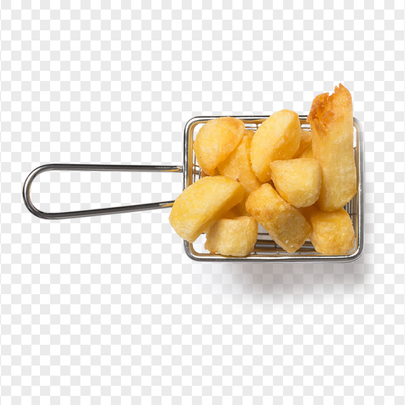 HD Basket Of Potatoes Fries Top View PNG