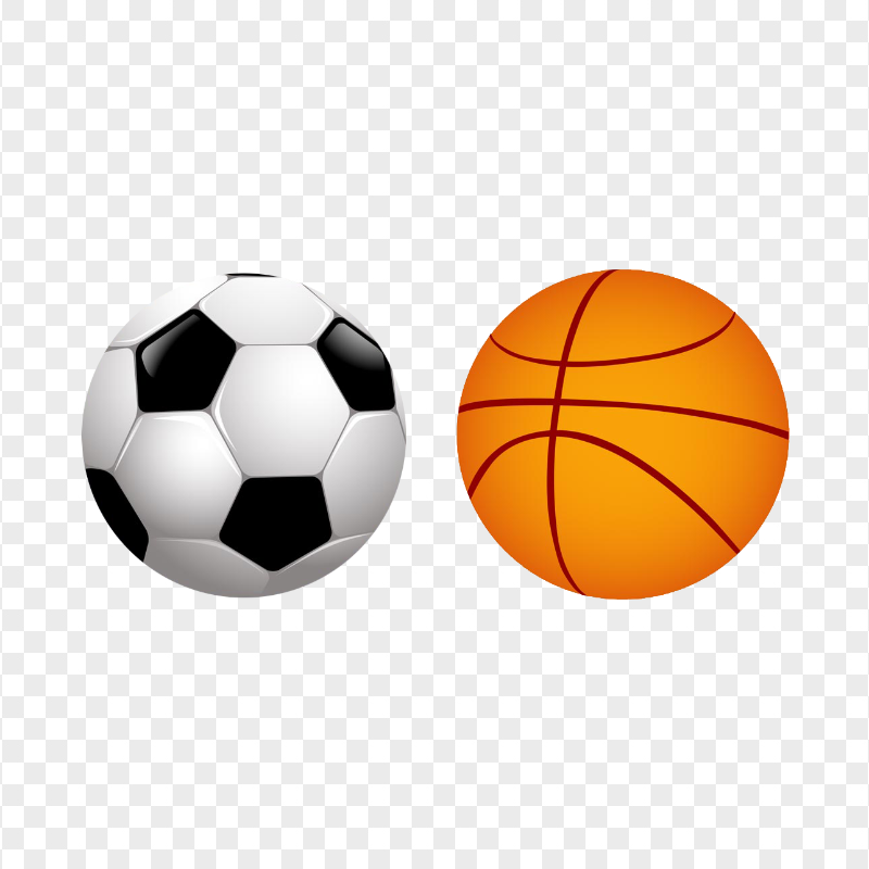 HD Basketball And Soccer Balls PNG