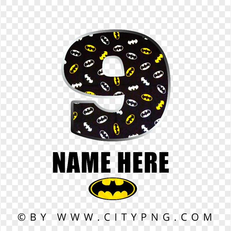 HD Batman Number 9 Transparent Background