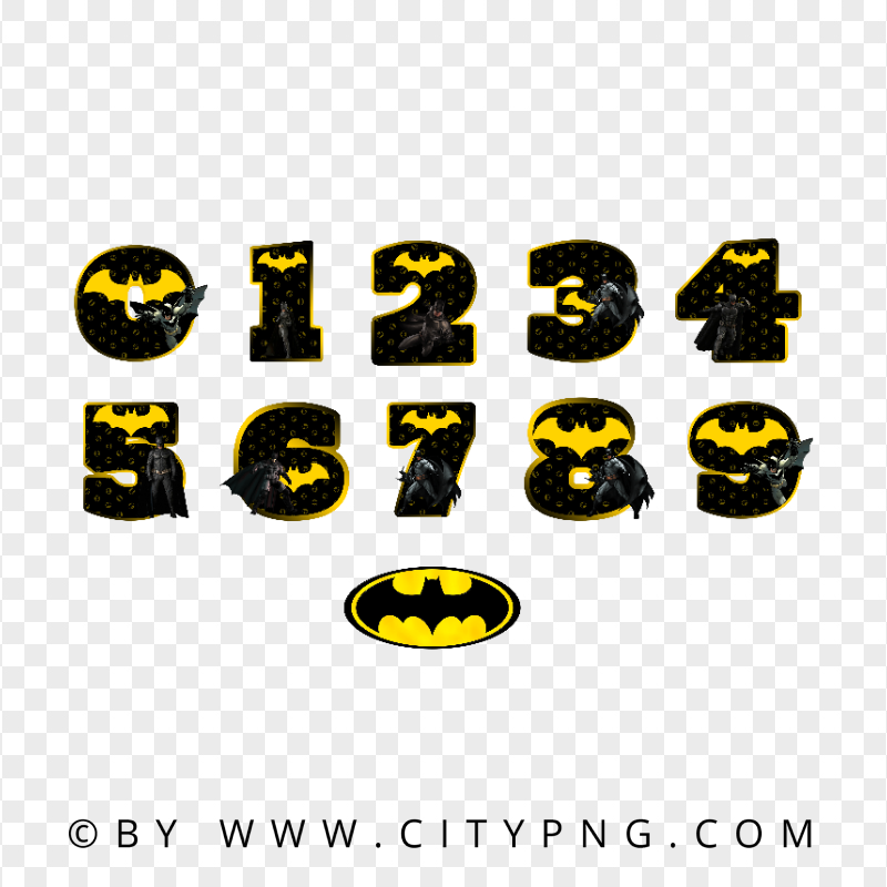 HD Batman Numbers Pack Free PNG