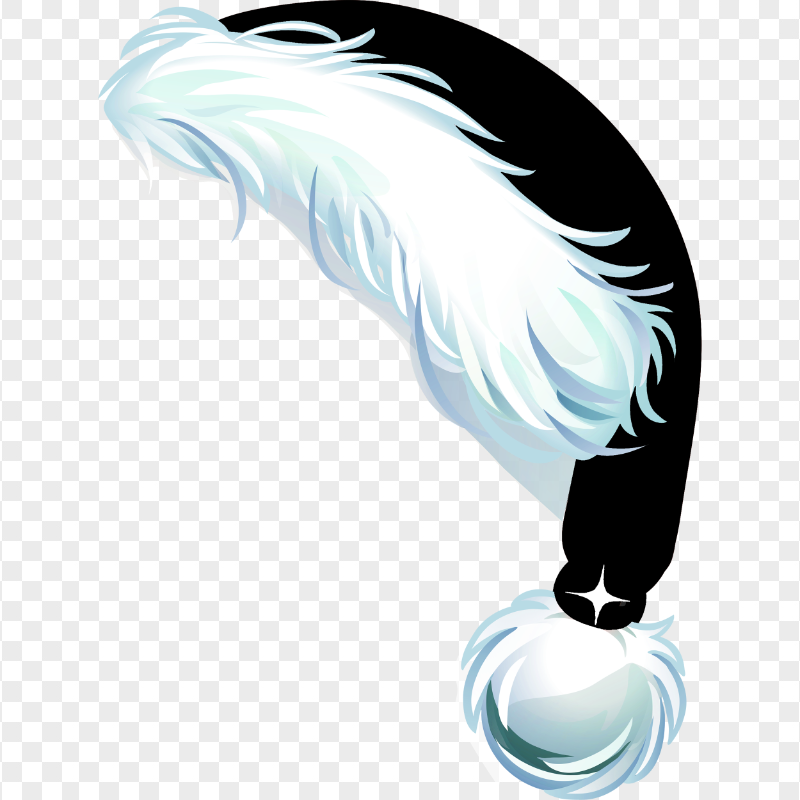 HD Beautiful Black Christmas Santa Claus Hat Cartoon Illustration PNG