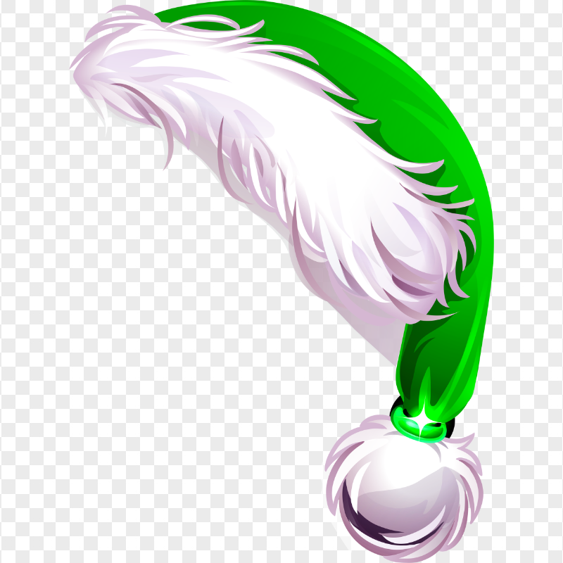 HD Beautiful Green Christmas Santa Claus Hat Cartoon Illustration PNG