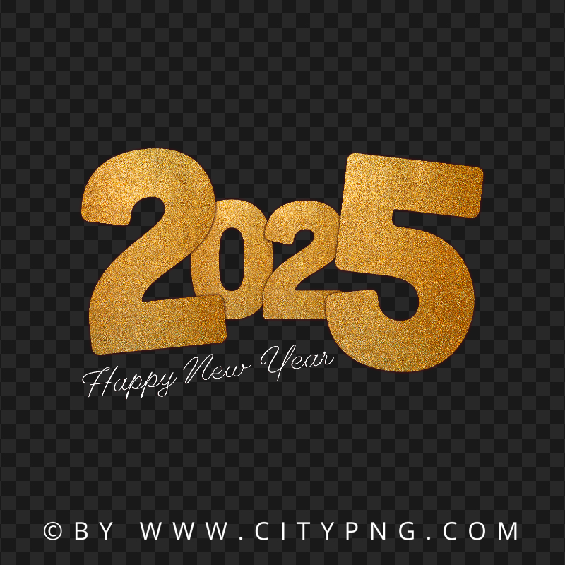 HD Beautiful Happy New Year 2025 Card Transparent PNG