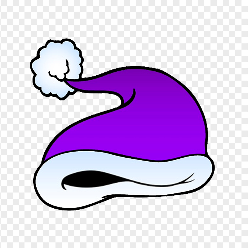 HD Beautiful Purple Christmas Santa Hat Cartoon Clipart PNG