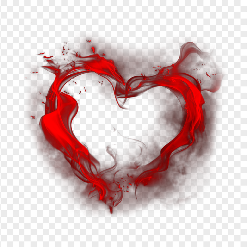 HD Beautiful Red Smoke Heart Love PNG