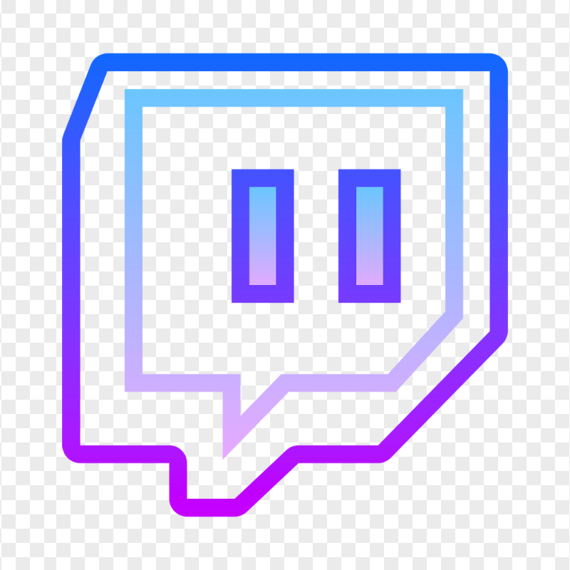 HD Beautiful Twitch Gradient Purple To Blue Outline Icon PNG 