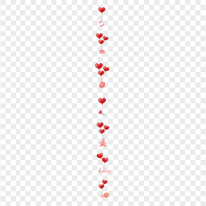 HD Beautiful Valentines Items Vertical Border PNG