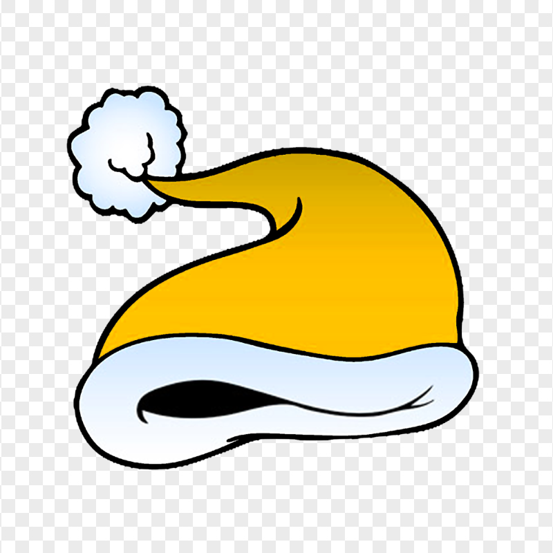 HD Beautiful Yellow Christmas Santa Hat Cartoon Clipart PNG