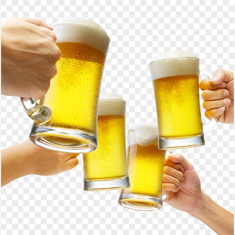 HD Beer Glasses Mugs Clinking Cheers PNG