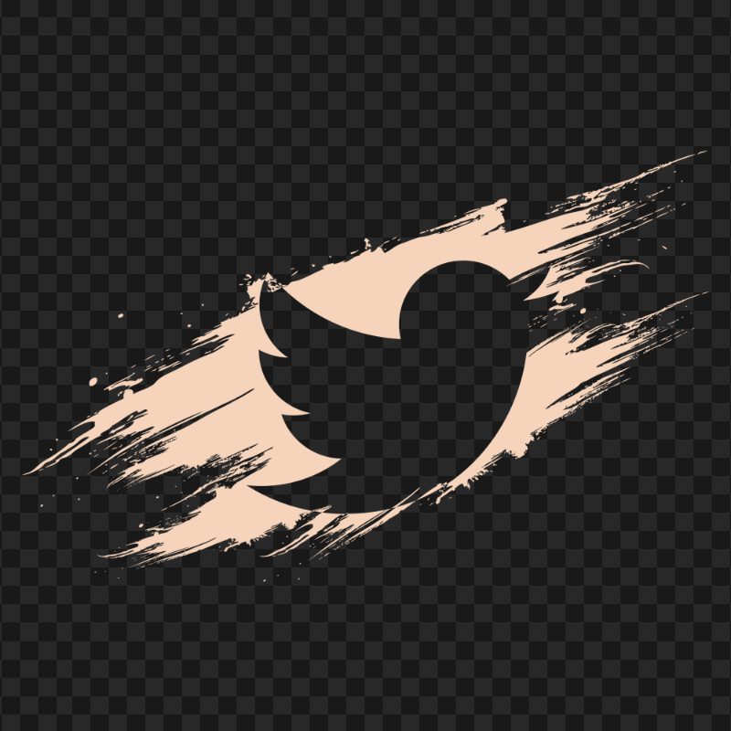 HD Beige Twitter Brush Stroke Icon PNG