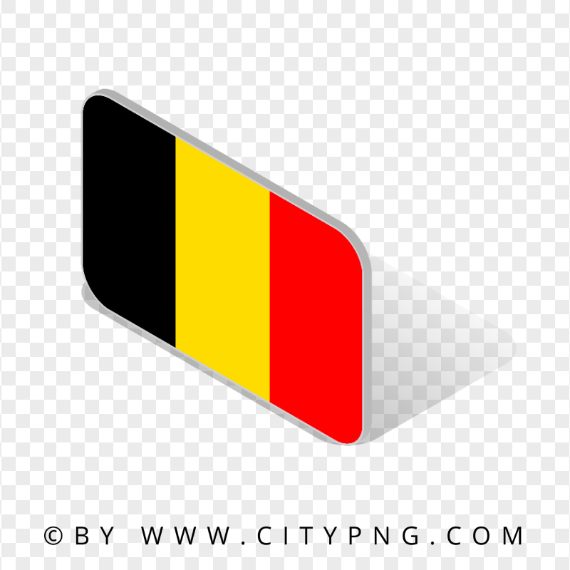 HD Belgium Isometric 3D Flag Icon Transparent PNG