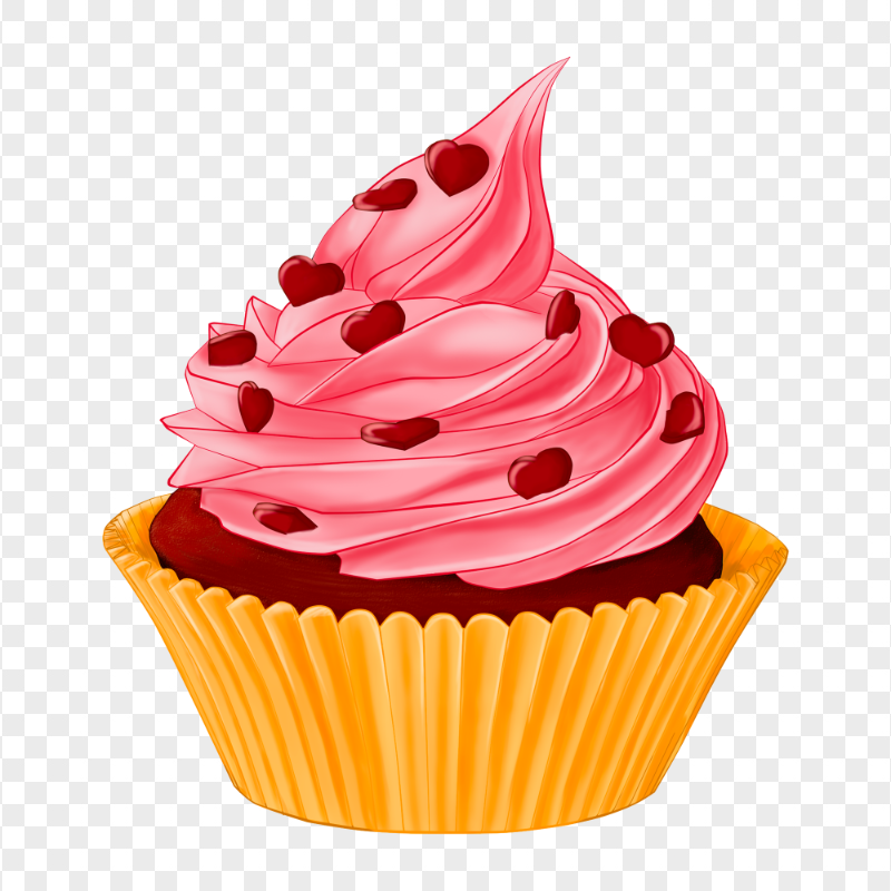 HD Birthday Cute Cupcake Icing Illustration PNG