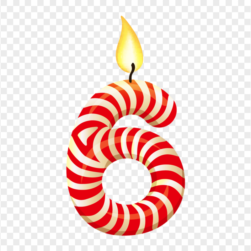 HD Birthday Number Six 6 Candle PNG
