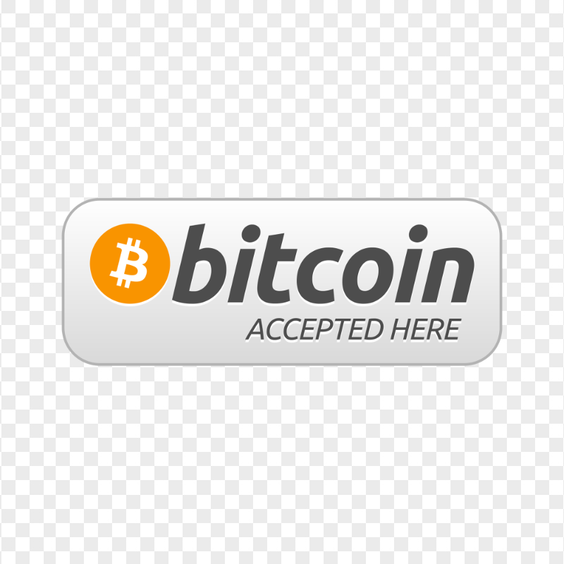 HD Bitcoin Accepted Here Button Stickers PNG