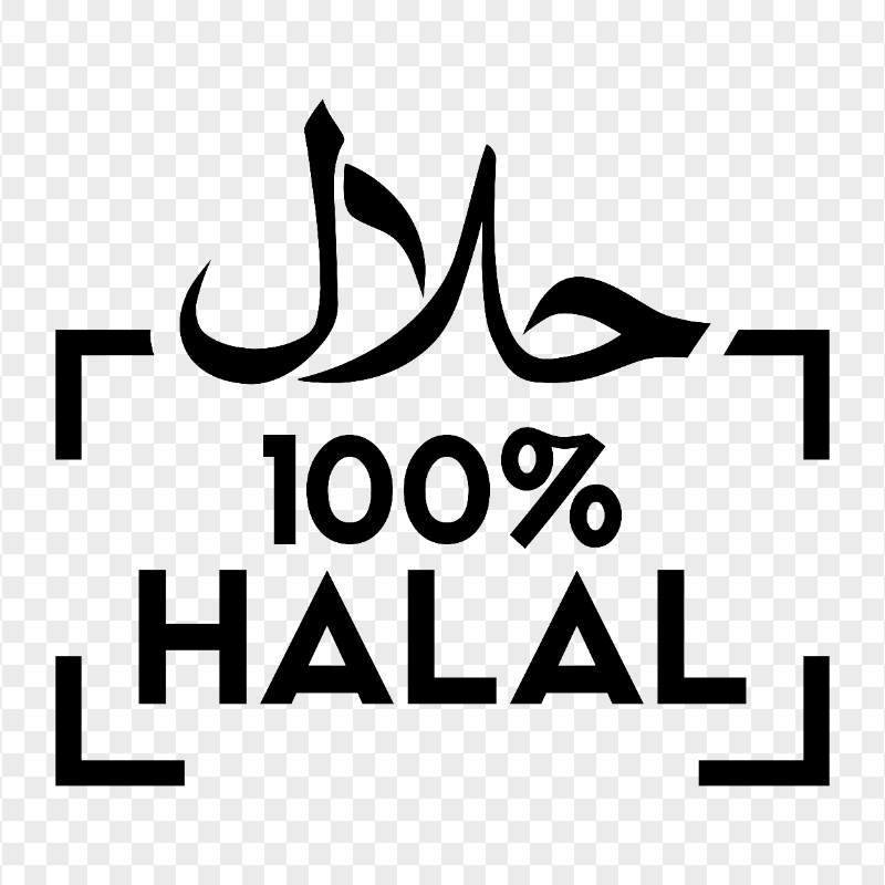 HD Black 100% Halal حلال Stamp PNG