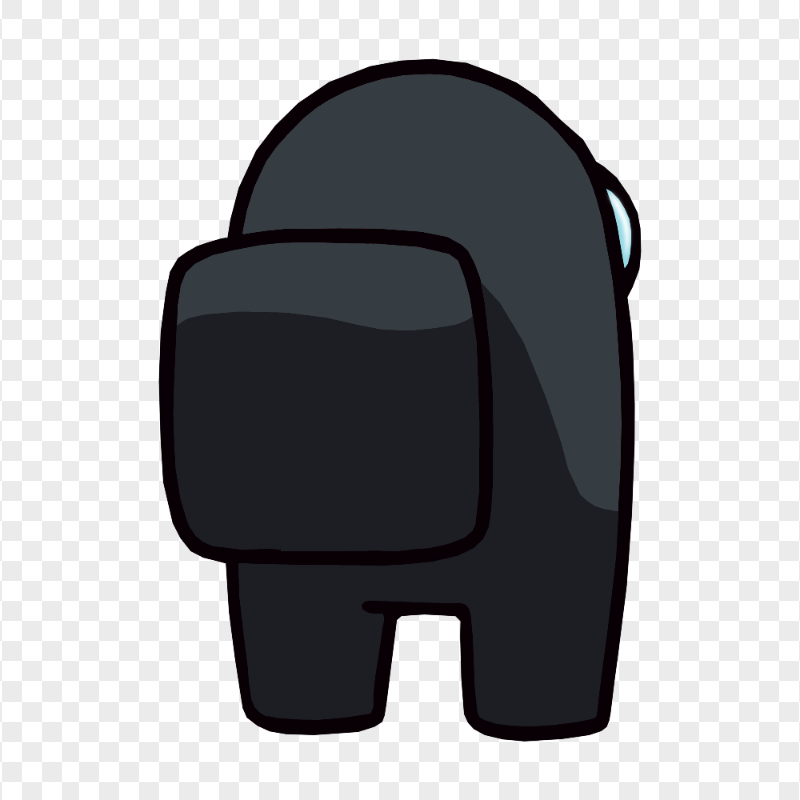HD Black Among Us Character Back View PNG