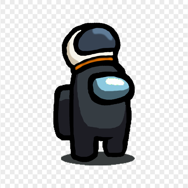 HD Black Among Us Character With Astronaut Helmet PNG