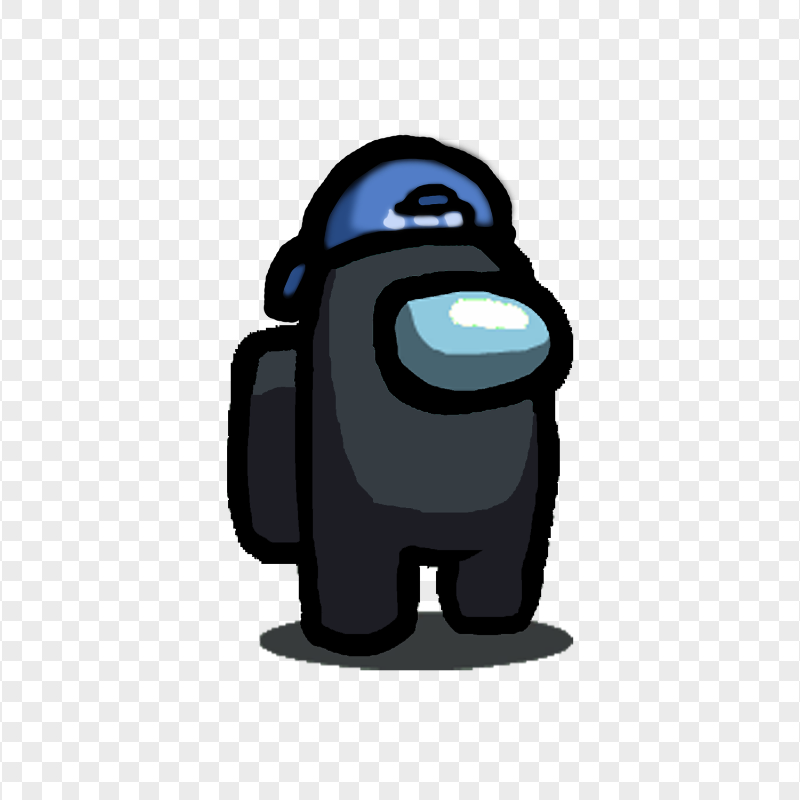 HD Black Among Us Character With Backwards Baseball Cap PNG