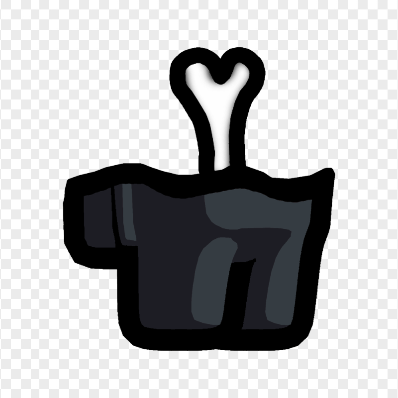 HD Black Among Us Crewmate Character Bone PNG