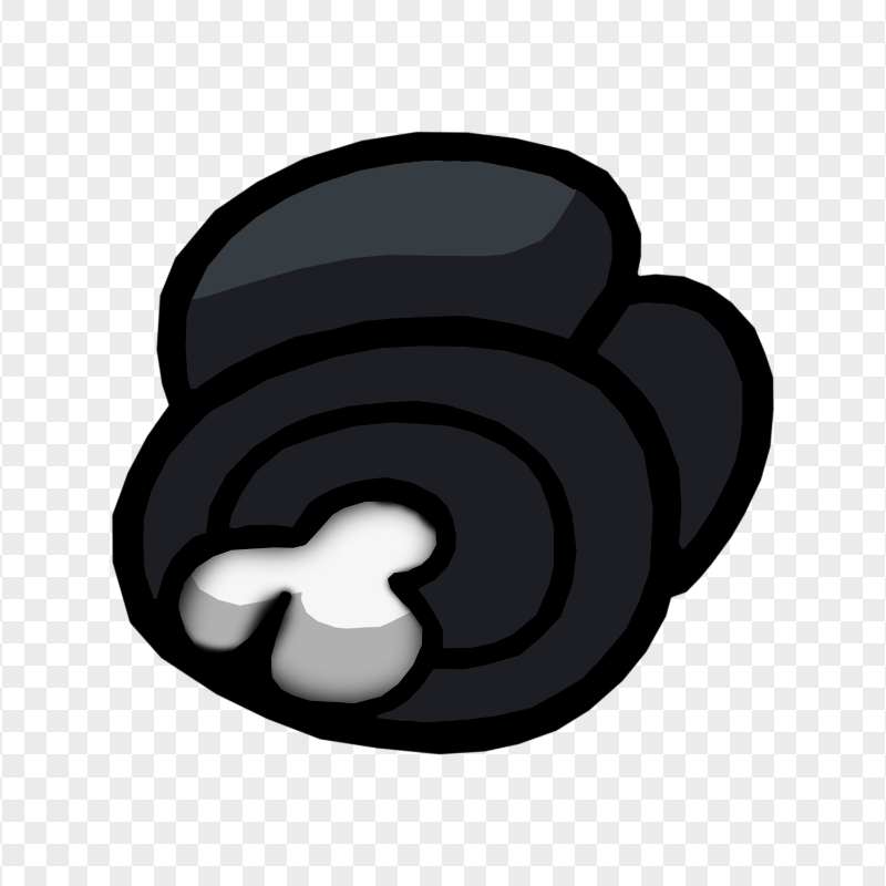 HD Black Among Us Crewmate Character Dead Body PNG