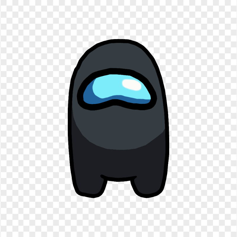 HD Black Among Us Crewmate Character Front View PNG