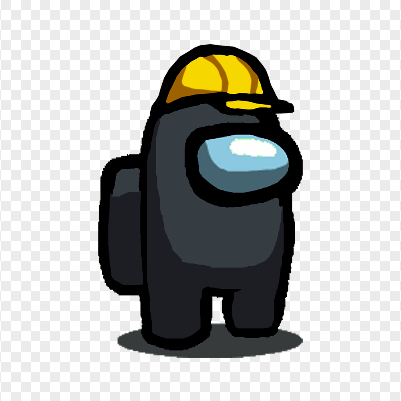 HD Black Among Us Crewmate Character Hard Hat PNG
