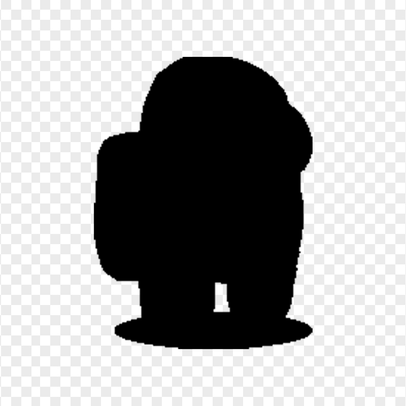 HD Black Among Us Crewmate Character Silhouette PNG
