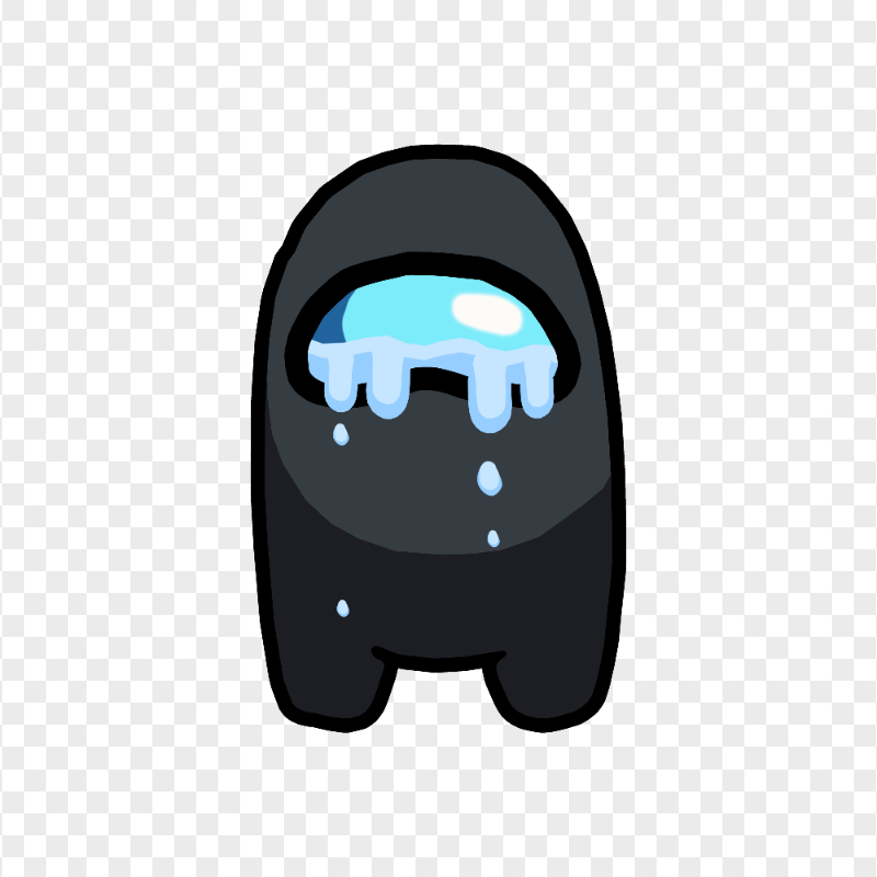 HD Black Among Us Crewmate Front View Crying PNG