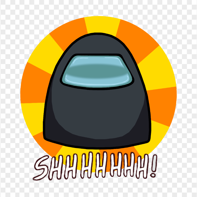 HD Black Among Us Crewmate Shhh Logo Without Hand PNG