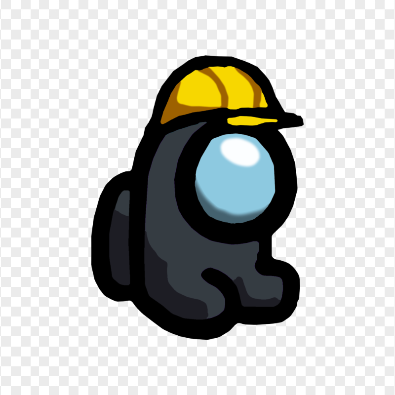 HD Black Among Us Mini Crewmate Hard Construction Hat PNG