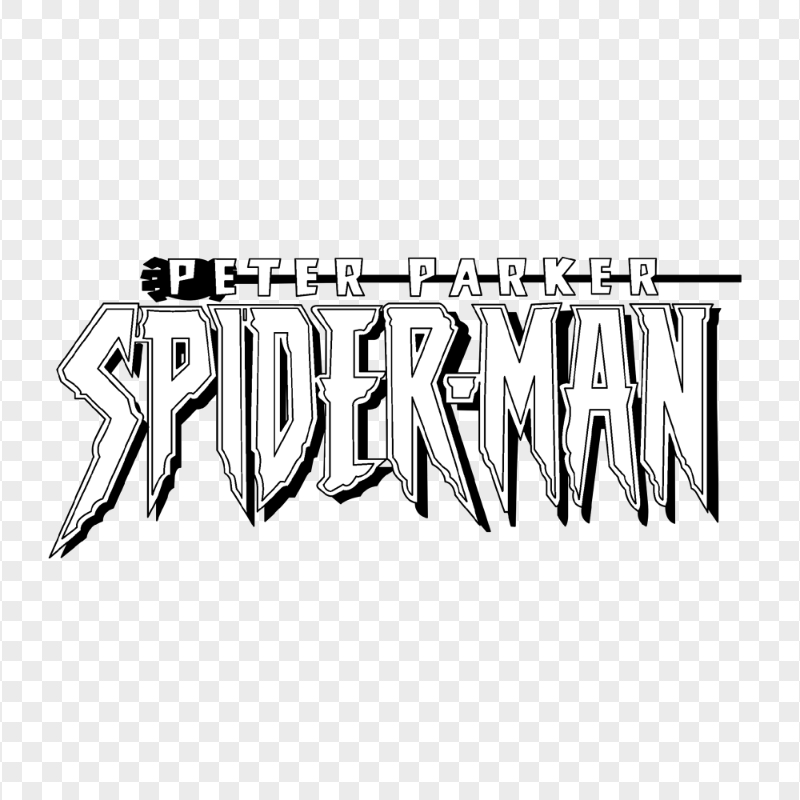 HD Black And White Peter Parker Spiderman Logo PNG