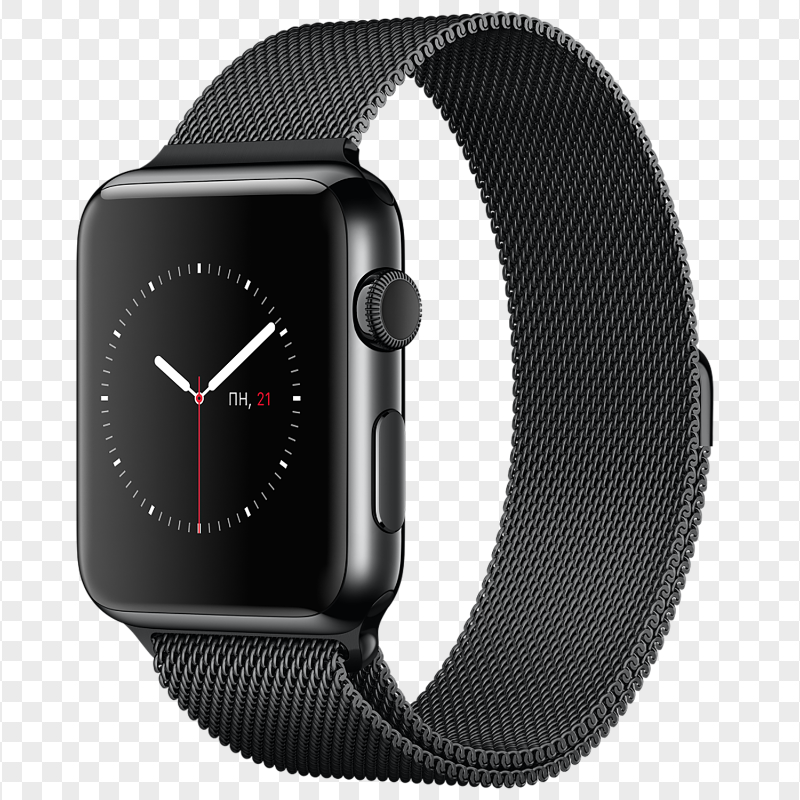 HD Black Apple Smart Watch Series 2 PNG