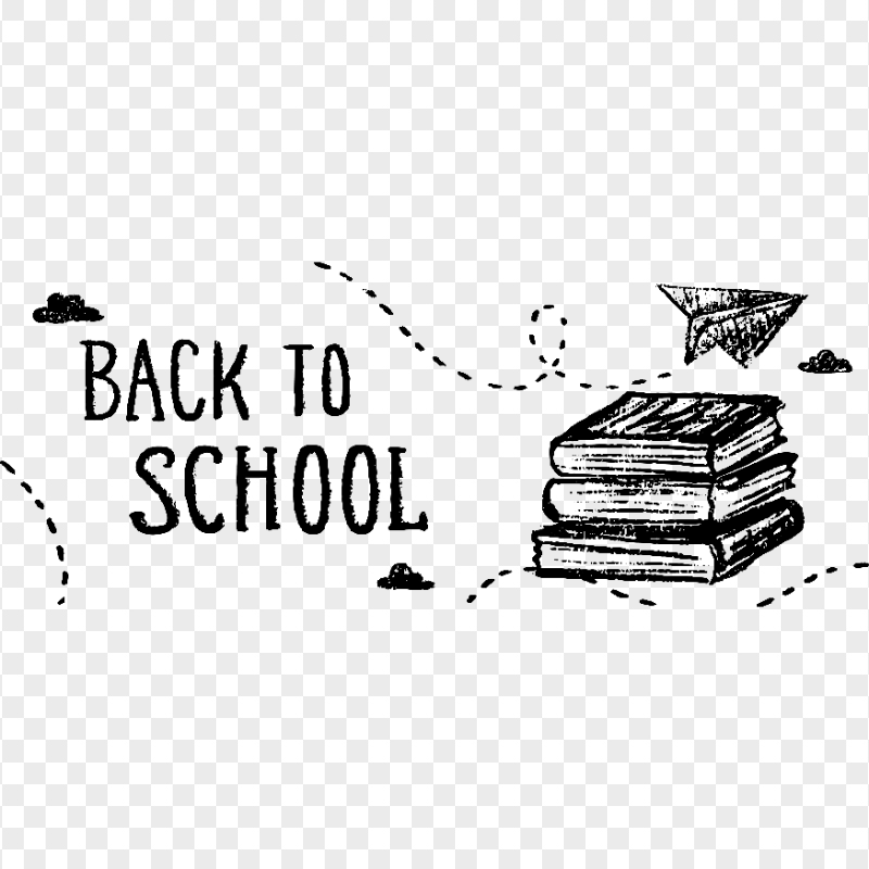 HD Black Back To School Chalk Drawing PNG