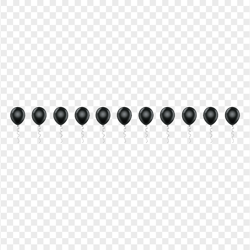HD Black Balloons Border Horizontal PNG