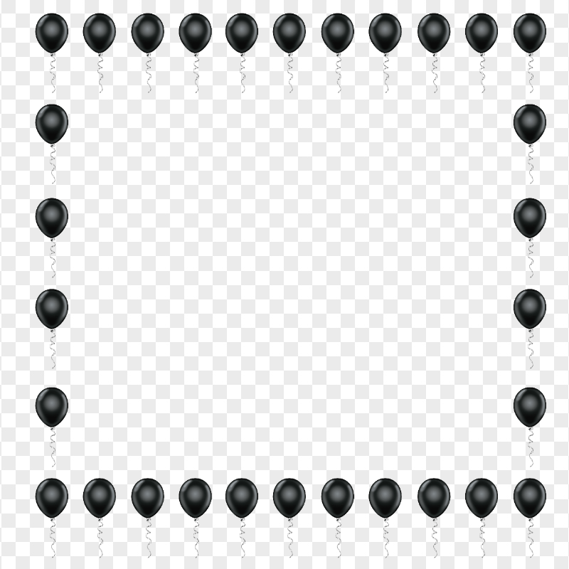 HD Black Balloons Frame PNG