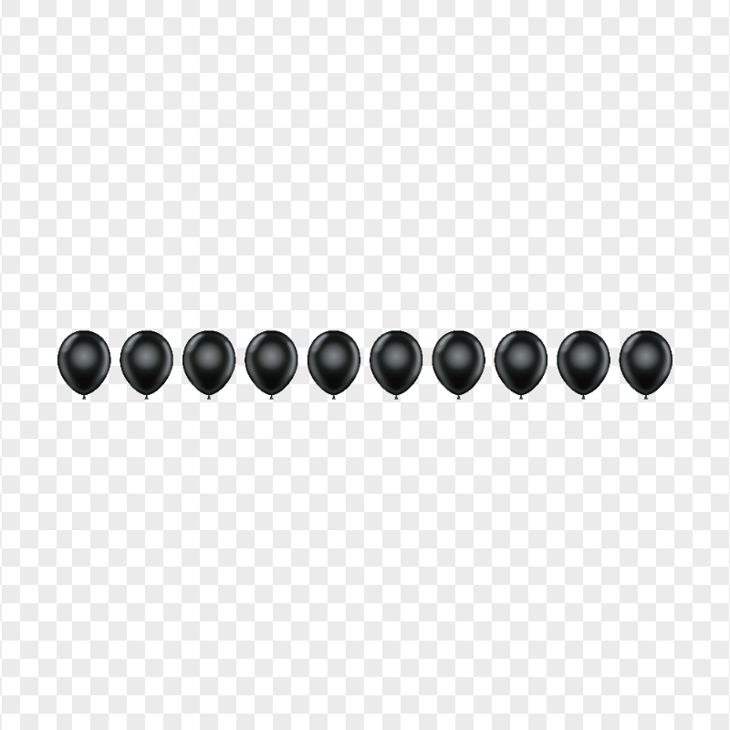 HD Black Balloons Horizontal Border PNG