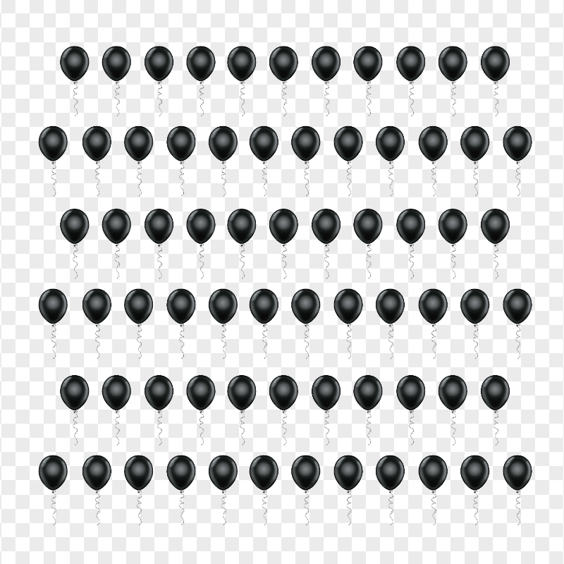 HD Black Balloons Pattern PNG