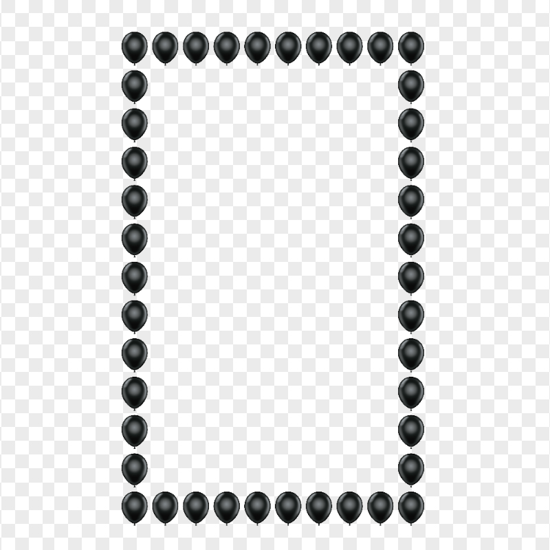 HD Black Balloons Vertical Frame PNG